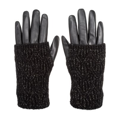 ръкавици,ръкавици,шапки,и,шалове,зимни,аксесоари,biba,biba,knitted,leather,gloves,black