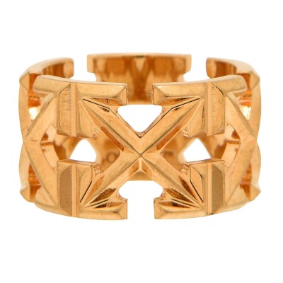 off,white,women's,arrows,logo,metal,ring,gold,7600