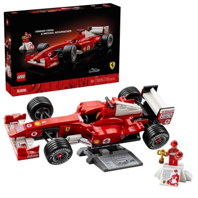 lego,icons,ferrari,f2004,&,michael,schumacher,model,car,11375,formula,1