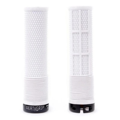 dmr,deathgrip,thick,flangeless,lock,on,mtb,grip,white