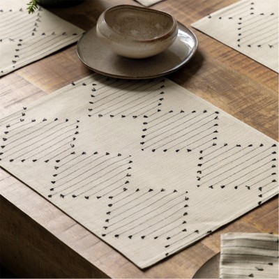 gallery,linen,effect,placemat,(4pk),450x350mm,diamond,weave,placemat,(4pk),beige