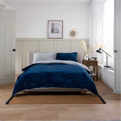 аксесоари,на,разпродажба,the,lyndon,company,teddington,extrasoft,furry,fleece,duvet,cover,set,navy