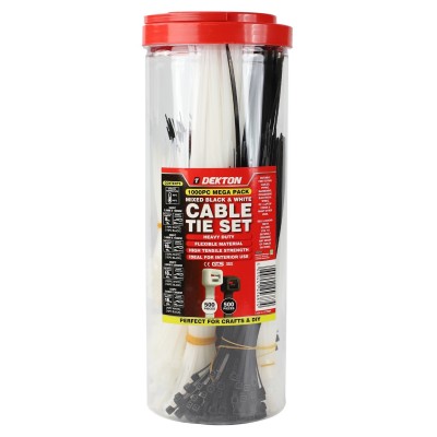 градина,/,на,открито,аксесоари,на,разпродажба,dekton,1000pc,cable,tie,set,black,white