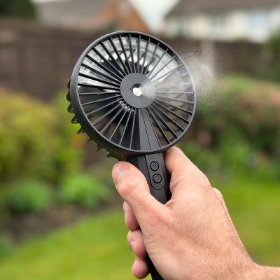 be,cool,becool,rechargeable,mist,fan,black