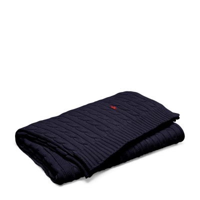 ralph,lauren,home,cable,knit,throw,navy