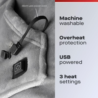 подаръци,и,играчки,daewoo,electricals,oversized,usb,heated,fleece,hoodie,grey