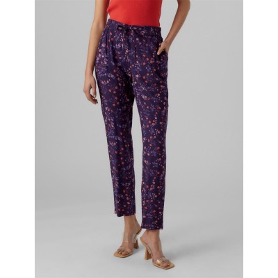 панталони,vero,moda,women's,floral,skinny,trousers,purple,pennant