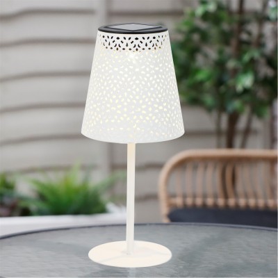 градина,/,на,открито,streetwize,solar,table,lamp,white,patterned,design,led