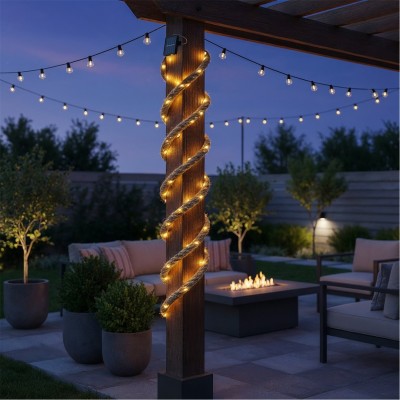 градина,/,на,открито,аксесоари,на,разпродажба,streetwize,4m,decorative,rope,with,45,solar,led,lights,brown