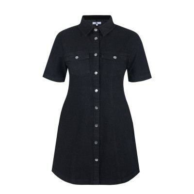 рокля,дамски,поли,и,рокли,be,you,women's,denim,dress,black