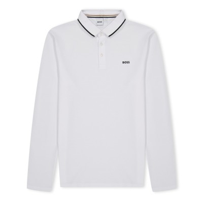 детски,облекла,boss,long,sleeve,polo,juniors,white,10p