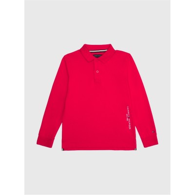 блуза,с,яка,детски,облекла,tommy,hilfiger,essential,long,sleeve,polo,shirt,red,sne