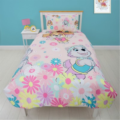 спално,бельо,и,комплекти,paw,patrol,patrol,flowers,single,rotary,duvet,pink