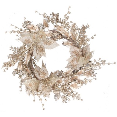 коледни,опаковки,и,декорации,аксесоари,на,разпродажба,gisela,graham,gisela,wreath,6,99,poinsetta