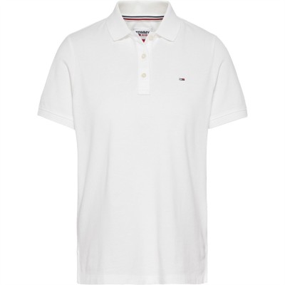 блуза,с,яка,дамски,топове,tommy,jeans,slim,polo,shirt,white