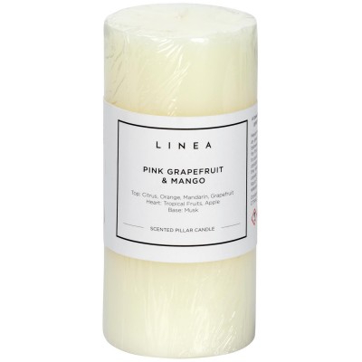 linea,scented,pillar,candle,pink,grapefruit,&,mango