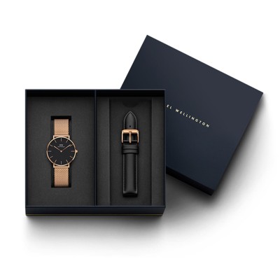 бижутерия,часовници,daniel,wellington,melrose,gift,set,rg,black