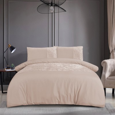 спално,бельо,и,комплекти,homelife,velvet,cuff,duvet,cover,sets,champagne