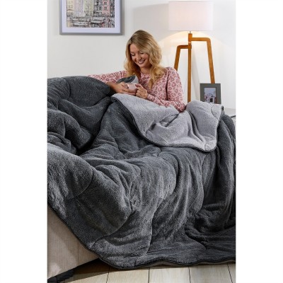 спално,бельо,и,комплекти,homelife,homelife,teddy,coverless,10.5,tog,duvet,silver,grey,cha