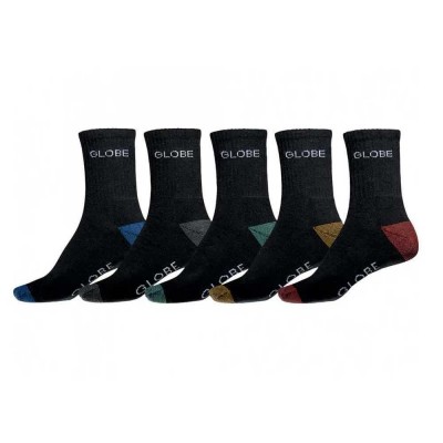 чорапи,мъжки,чорапи,globe,ingles,crew,socks,5,pairs,black,(multi)