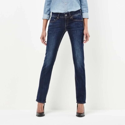 дънки,дамски,панталони,g,star,midge,saddle,mid,waist,straight,jeans,blue,(dark,aged)