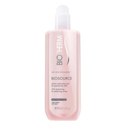 козметика,за,овлажняване,biotherm,biosource,24h,hydrating,softening,toner,dry,skin,400ml,lotion,pink