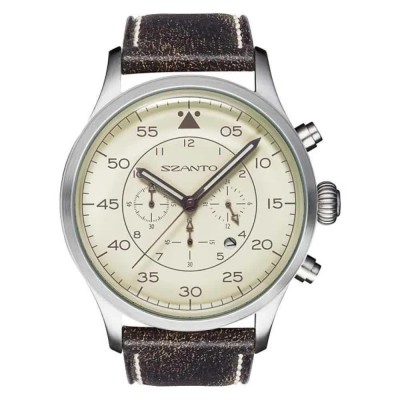 часовник,часовници,szanto,2603,2600,series,watch,white,black,(steel,leather,black,cream)