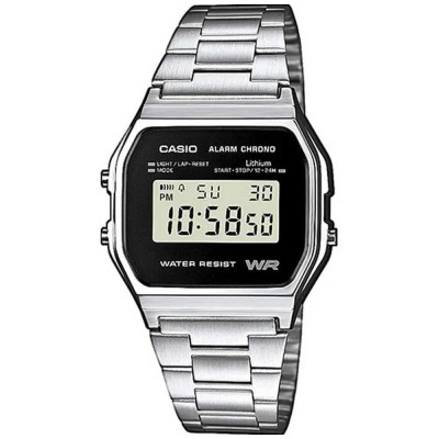 часовник,часовници,casio,a158,wea,woman,watch,silver,(black)