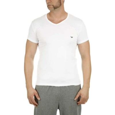 тениска,мъжки,тениски,emporio,armani,111512,cc717,short,sleeve,v,neck,t,shirt,white