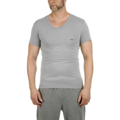 тениска,мъжки,тениски,emporio,armani,111512,cc717,short,sleeve,v,neck,t,shirt,grey,navy,blue,(grey)