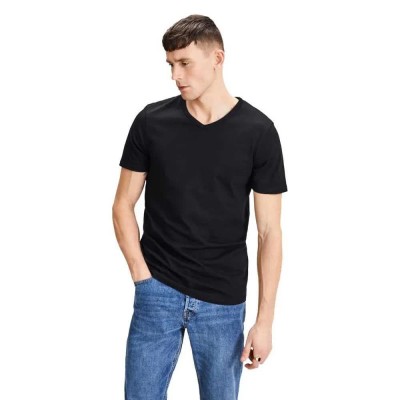 тениска,мъжки,тениски,jack,&,jones,jacbasic,short,sleeve,v,neck,t,shirt,2,units,black,(black)