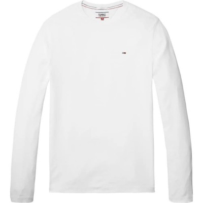 тениска,мъжки,тениски,tommy,jeans,original,ribbed,organic,cotton,long,sleeve,t,shirt,white,(classic,white)