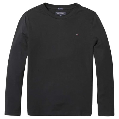 тениска,детски,тениски,tommy,hilfiger,basic,knit,long,sleeve,t,shirt,black,(grey,heather)