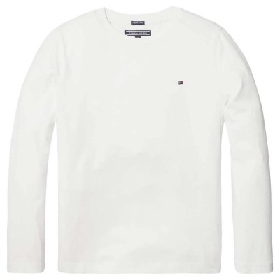 тениска,детски,тениски,tommy,hilfiger,basic,knit,long,sleeve,t,shirt,bright,white,(white)