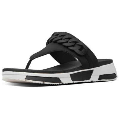 джапанки,дамски,сандали,и,чехли,fitflop,heda,chain,toe,thong,sandals,black,(black)