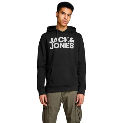 суичър,мъжки,пуловери,jack,&,jones,corp,logo,hoodie,black