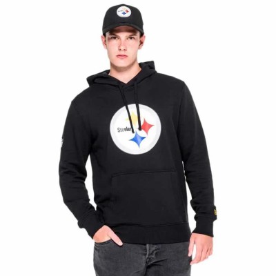 суичър,мъжки,пуловери,new,era,nfl,team,logo,pittsburgh,steelers,hoodie,black,(black)