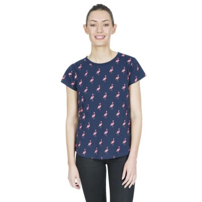 тениска,дамски,тениски,trespass,carolyn,short,sleeve,t,shirt,navy,flamingo,(blue)