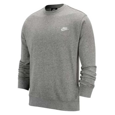 блуза,мъжки,пуловери,nike,sportswear,club,crew,sweatshirt,dark,grey,heather,white,(grey)