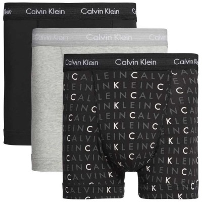 боксерки,мъжко,бельо,calvin,klein,0000u2662g,trunk,boxers,3,units,black,grey,(black,and,white,logo)
