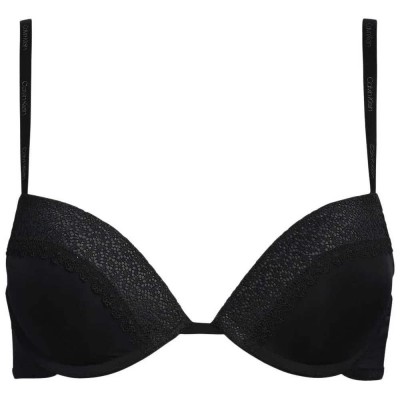 дамско,бельо,дамски,бикини,и,танкини,calvin,klein,plunge,push,up,flirty,bra,black,(black)
