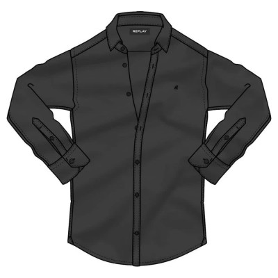 риза,с,дълъг,ръкав,мъжки,ризи,replay,m4028.000.80279a,long,sleeve,shirt,black