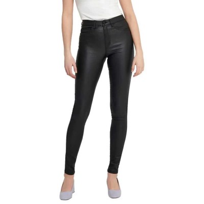 панталони,дамски,панталони,only,royal,skinny,rock,coated,pim,high,waist,pants,black,(black)