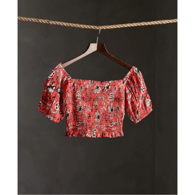 дамски,топове,superdry,kala,smocked,top,red,(red,all,over,print)
