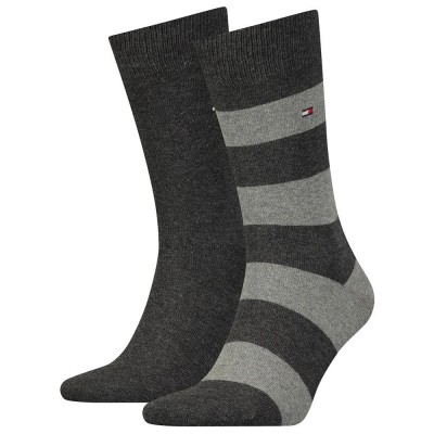 чорапи,мъжки,чорапи,tommy,hilfiger,rugby,socks,2,pairs,anthracite,(grey)