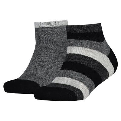 чорапи,детски,чорапи,tommy,hilfiger,basic,stripe,quarter,short,socks,2,pairs,black,(black)