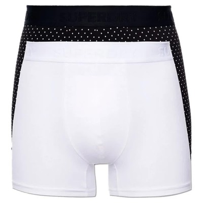 боксерки,мъжко,бельо,superdry,classic,boxers,2,units,white,(black,all,over,print,optic)