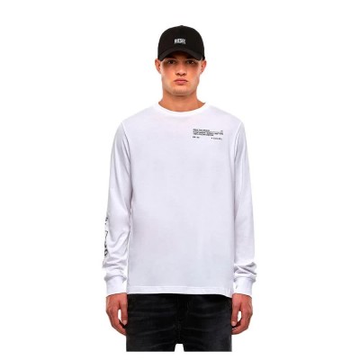 тениска,мъжки,тениски,diesel,jusn62,long,sleeve,t,shirt,white