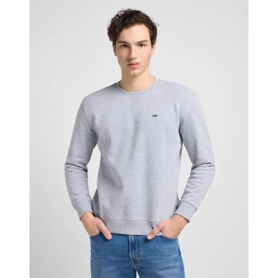 блуза,мъжки,пуловери,lee,plain,crew,sweatshirt,grey,(grey,mele)