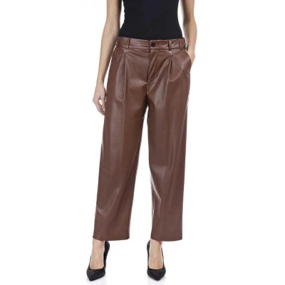 панталони,дамски,панталони,replay,leather,pants,brown,(brown)